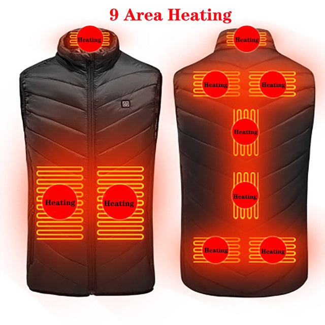 Heated vest washable USB charging