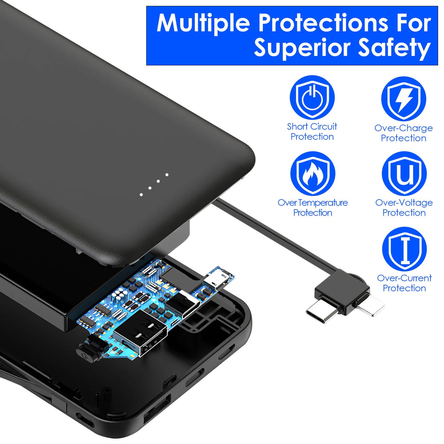 1Pc 10000mAh Power Bank