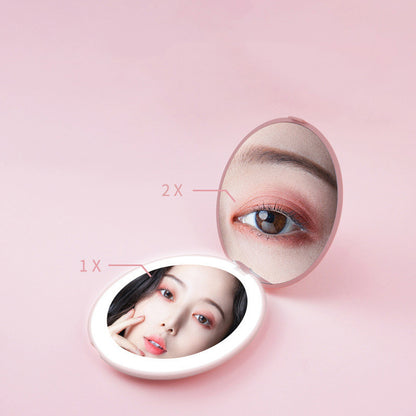 Mini makeup mirror with led light USB charger