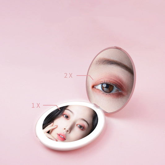 Mini makeup mirror with led light USB charger